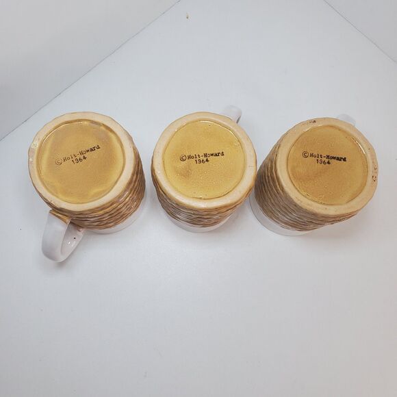 Vintage Rare 1964 Holt Howard Rope Mug Set Japan Unique Cottage Faux Braid - Picture 7 of 8